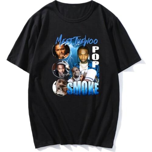 Vintage Cool Rapper Men Women Oversized T-SHIRT Rip Pop Smoke Fashion Casual Hip Hop T SHIRT Streetwear Men Tshirt Tops