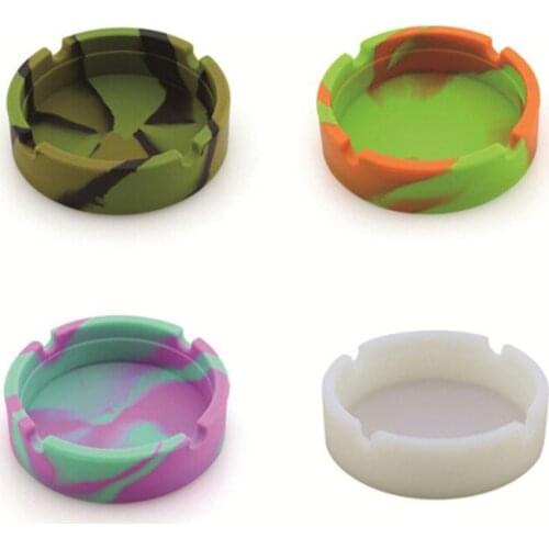 Camouflage Luminous Fluorescent Ashtray Portable Silicone Rubber Ashtray Soft Round Ecological Smoke Holder