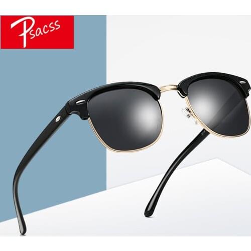 Psacss Classic Square Polarized Sunglasses Men Women Vintage High Quality Brand Designer Mens Womens Retro Sun Glasses UV400