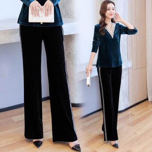 LIBIELIY Women's Velvet Trousers