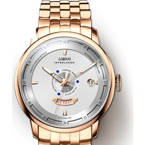 LOBINNI mens watches,men luxury watch mens automatic mechanical wristwatches Switzerland clock sapphire relogio masculino