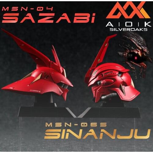1/35 Scale Unpainted Resin Gundam Sazabi head + Sinanju head + Sinanju damage head collection figure