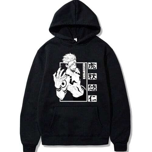 Jujutsu Kaisen Itadori Anime Hoodie Pullover Tops Hip Hop Male Cloth