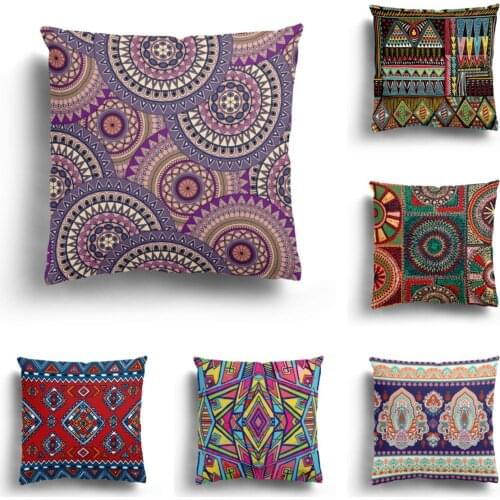 Retro geometric plush hug pillowcase sofa cushion pillowcase cushion cover customizable pattern home decoration pillowcase 60x60