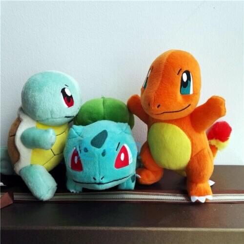 New TOMY Bulbasaur & Squirtle & Charmander Plush Toy 3PCS