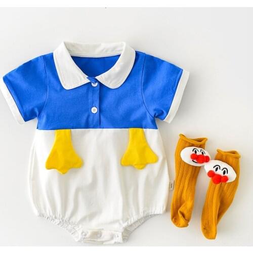 Summer New Kids Girls and Boys Triangle Cotton Romper