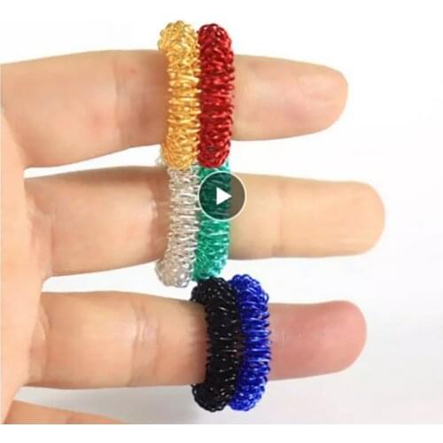 Finger Spring Rings Relief Stress Anxiety Toys Party Favors Supplies Adult Children Acupressure Message Tactile Circulation Ring