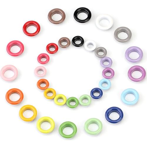50PCS 5mm Color Eyelet, 13 Colors With Washer Leather Craft Repair Buttonhole Eye Ring, Used For Shoe Bag, Clothing, Belt, Hat