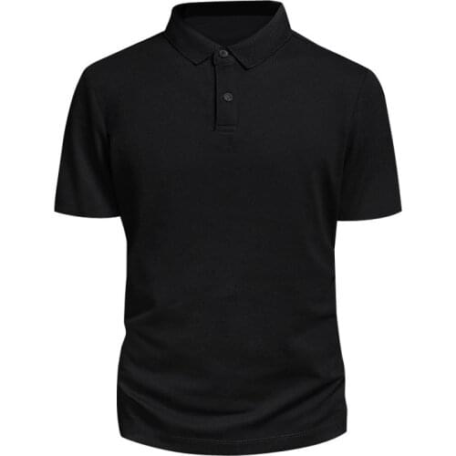 2021 Plus Size Solid Color Turn Down Collar Button Polos Short Sleeve Summer Spring Business Polo Shirts Tops Tees YF006