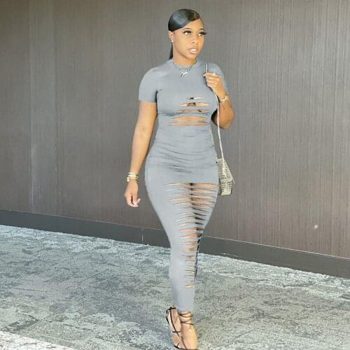 TNNAOFF Sexy hollow out solid Bodycon Maxi Dress for Women Birthday Outfits Trendy Short Sleeve Night Club Overalls Long Dresses