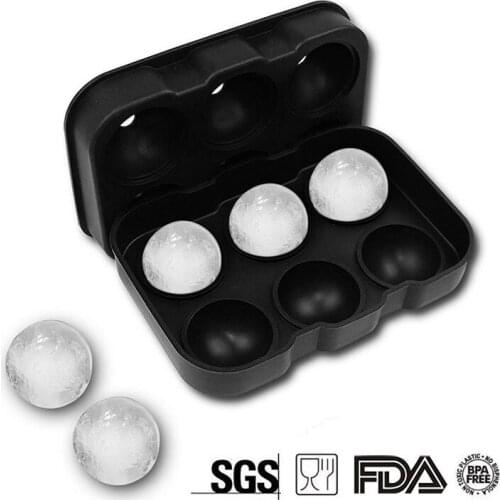 Sphere molde de silicone frozen popsicle ice cream round mold whiskey silicon ball maker molds tray moldes for ice six holes