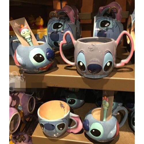 Creative Cartoon Shanghai Disney Interstellar Baby Stitch 3D Ceramic Mug Drinking Cup Desktop Decoration Gift AG 2191