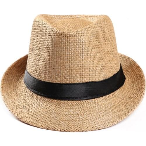 Y25 Sun Hats For Women Unisex Trilby Gangster Cap Beach Sun Straw Hat Band Sunhat Sombrero Hombre Verano Womens Straw Hats