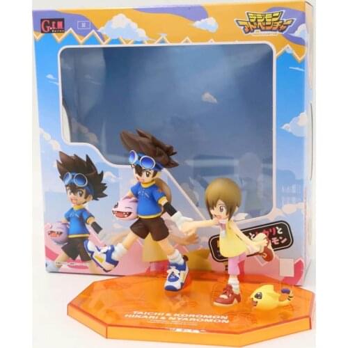 Japan Anime Digital Monster Yagami Taichi & Hikari & Koromon & Nyaromon Figure Toys