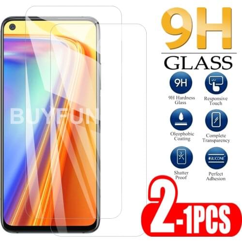 1-2PCS Tempered Glass For Oppo Realme 7 4G/5G Transparent Screen Protector Realme7 Clear Protective Glas Phone Cover Safety Film