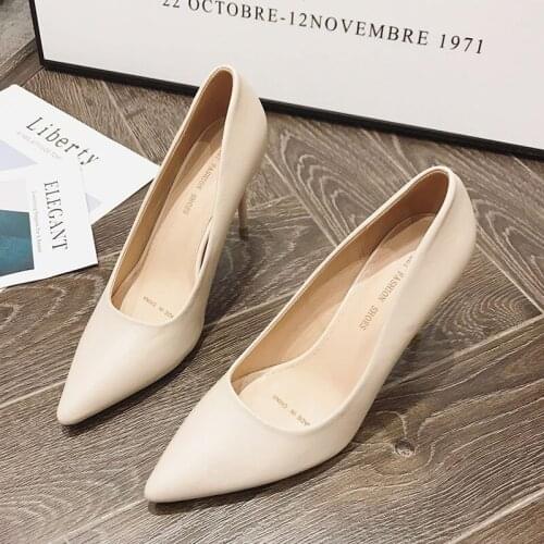 Women Pumps High Heels Shoes Sexy Print Thin Heels Spring Woman Wedding Shoes Plus Size Pointed Toe Single Female Pumps N9-88