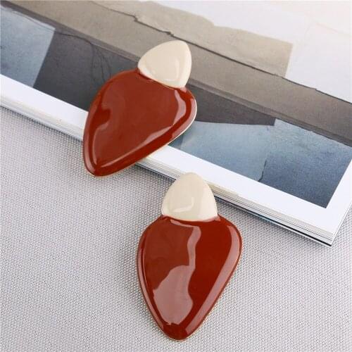 2020 New Fashion Red Oil Drop Vintage Stud Earrings for Women AAA Quality Korean Jewelry Accessories Wholesale