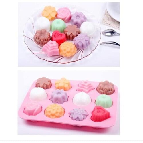 1pc Cake Baking Mould Flower Shaped Silicone Mold DIY Handmade Candle Soap Moulds Kitchen Tools Soap Making Supplies