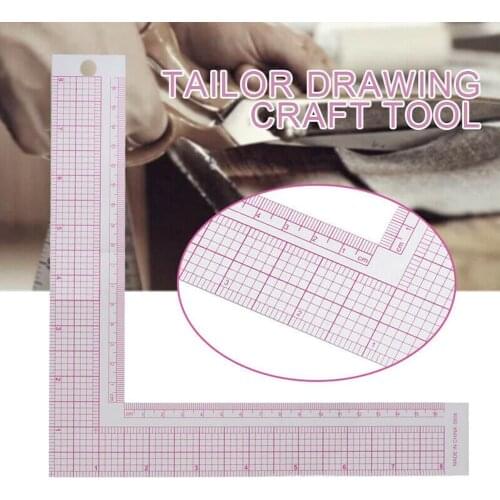 1Pcs Plastic L-square Shape Ruler Curve Sewing Craft Professional Tailor Measure Craft Ruler DIY Tools