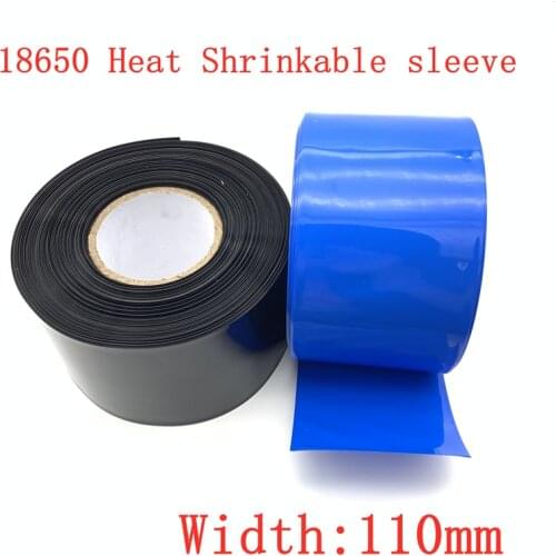 110mm Width 18650 Lithium Battery Film Wrap PVC Heat Shrink Tube Sheath Cover Insulated Cable Sleeve Pack Protection Multicolor