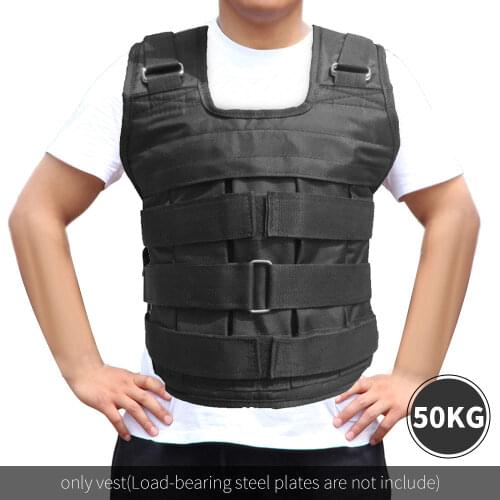 15kg 50kg Loading Weighted Vest For Boxing Training Adjustable Waistcoat Jacket Exercise Carrier Vest Fitness Gym Equipment