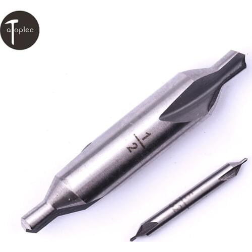 2Pcs HSS 1/2" 5/32" Combined Center Drills 60 Degree Angle Countersink Drill Bit Set Tool Kit For a Lathe Center