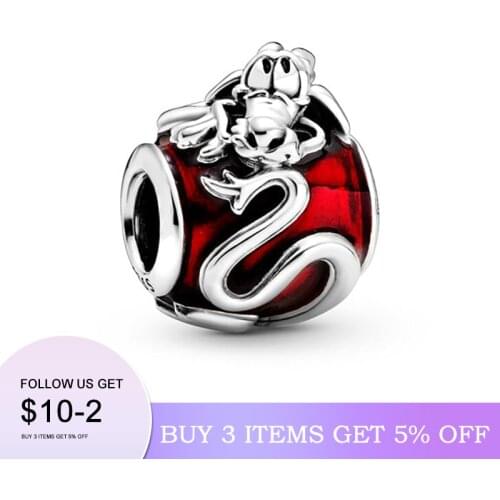 2020 Spring New 925 Sterling Silver Beads Mulan Mushu Charms fit Original 3mm Bracelets Women DIY Jewelry