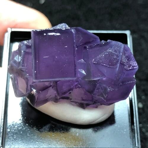 23.7gNatural rare purple fluorite cluster mineral teaching specimen CRYSTAL HEALING CRYSTAL QUARTZ GEM home decoration