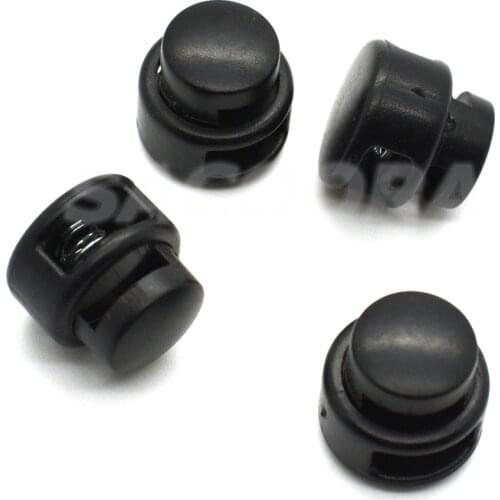 25pcs/pack Cord Lock Toggle Clip Stopper Plastic Black For Paracord Size:14mm*14mm