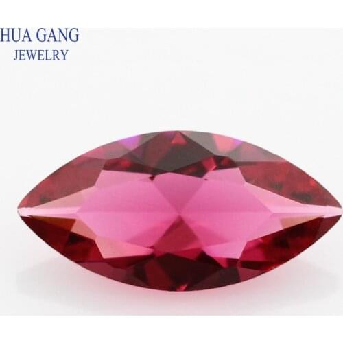 5# Rose Red Marquise Shape Princess Cut Loose Glass Beads Synthetic Gems For Jewelry Size 1.5x3~10x20mm Free Shipping