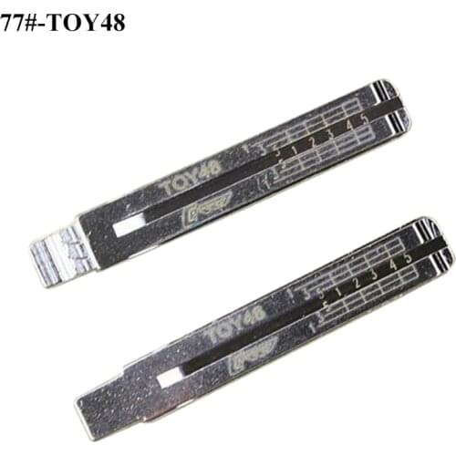 77# TOY48 Car key blade with Engraved Line Key Scale Shearing Teeth Blank Car Key Blade