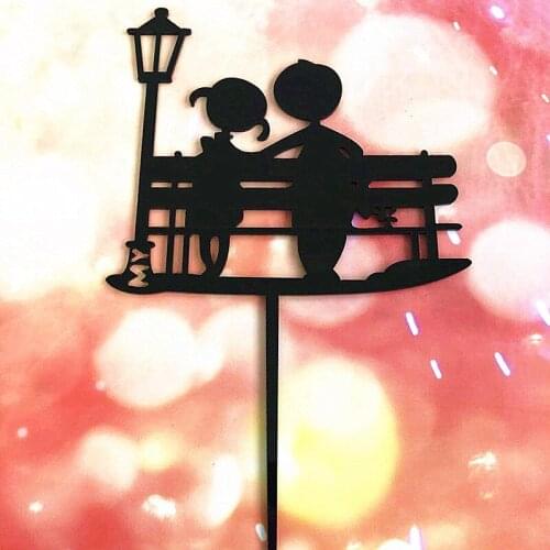 INS Acrylic Wedding Cake Topper Cartoon Lover Couples Cupcake Topper For Wedding Anniversary Birthday Party Cake Decorations