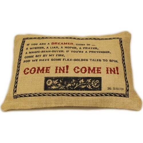 Pillows literary-pillow case in jute wash/jute washed pillow case as IN! -Size 38x25cm