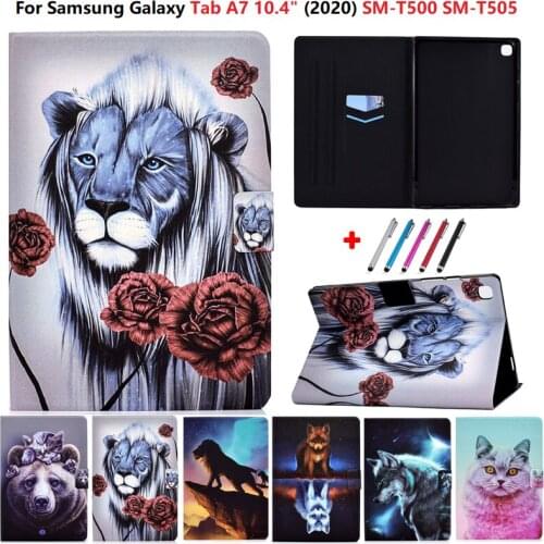 Case for Samsung Galaxy Tab A7 10.4 2020 Case SM-T500 SM-T505 Tablet Stand Cover Funda for Samsung Galaxy Tab A7 A 7 Case Lion