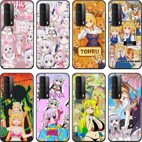Dragon Maid Anime Cute For Huawei Y9A Y9S Y9 Y8P Y8S Y7A Y7P Y7 Y6 Y6P Y6S Y5P Y5 Prime Pro 2019 2020 Black Soft Phone Case