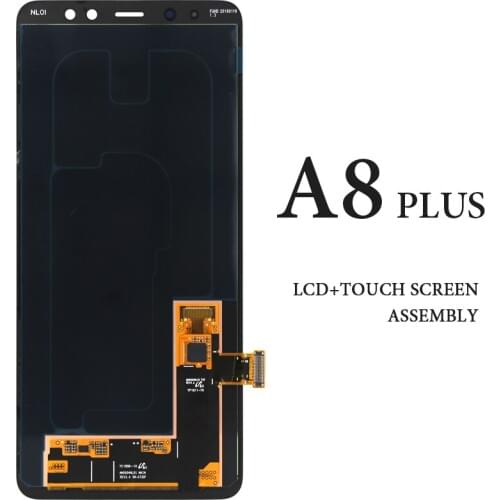For Samsung A8 2018 Plus LCD 6.0" A730F A730X Black AMOLED Touch Assembly Spare Parts Pantalla Digitizer Display