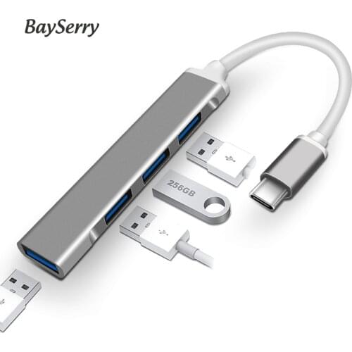 USB C Hub Mini Size USB Type C 3.1 4 Port Multi Splitter Adapter OTG PD 3.0 USB-C Dock for MacBook Pro Air Lenovo PC Accessories