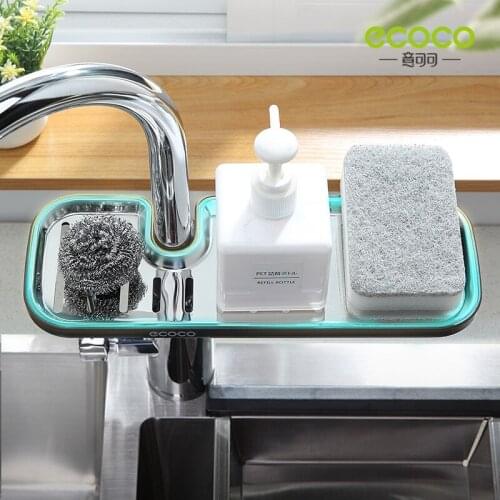 Ecoco Drainage Storage Rack for Faucet,Kitchen Sponge Rack, Adjustable Kitchen Rack,Kitchen Organizer,Spong Drain Rack,Sink Rack