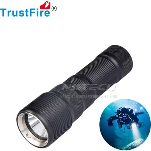 TrustFire DF-008 Diving Flashlight Torch 100m XM-L2 LED Magnetic Control Twist Switch Lantern IP-X8 Underwater Dive Light 3 Mode