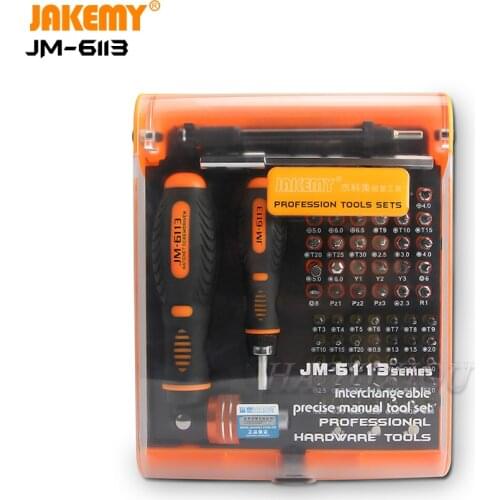 Jakemy JM-6113 Professional Household DIY Tools Ergonomic Handle Magnetic Bits Connector Adjustable Flexible Screwdriver Set