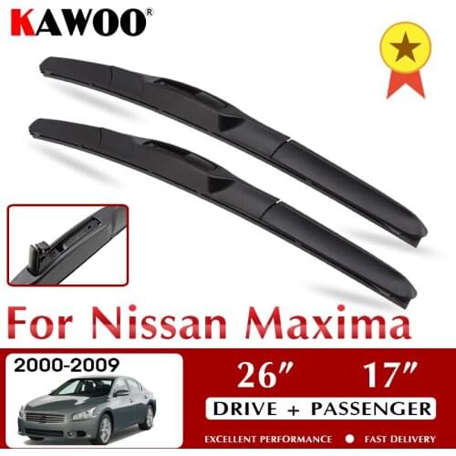 KAWOO Wiper Front Car Wiper Blade Blades For Nissan Maxima 2000-2009 Windshield Windscreen Window 26"+17" LHD RHD