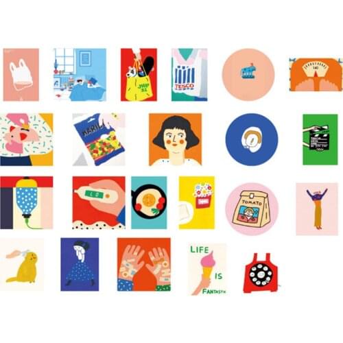 Cute Boxed Stickers Cartoon Girl Avocado Decorate Sticker Scrapbook School Pink Boy For Kids Gifts Friends Sharing