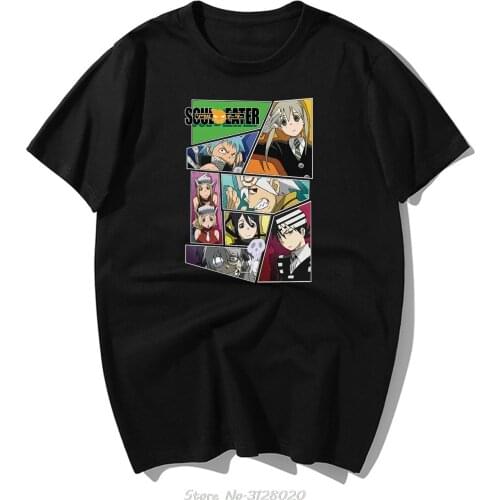 New Men T Shirt Soul Eater Fashion Print Tshirt Summer Mens Novelty Cotton Short Sleeve T-shirt Men Funny Tops Tshirts