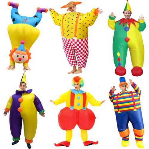 Adult Clown Inflatable Costume Halloween Cosplay Costume Man Funny Festive Masquerade Carnival Party Performance Disfraz Suit