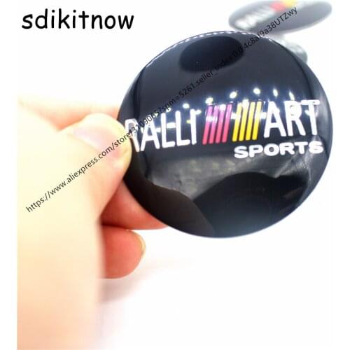 New 4pcs RALLI ART Sports Car Wheel Center Hub Caps Cover Rim Sticker Badge Ralliart For mitsubishi lancer asx outlander pajero