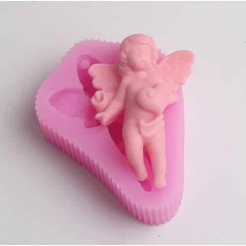 New arrival Angel baby girl shape silicone mould fondant cake decoration mold sugar soap clay resin craft mold DIY tools