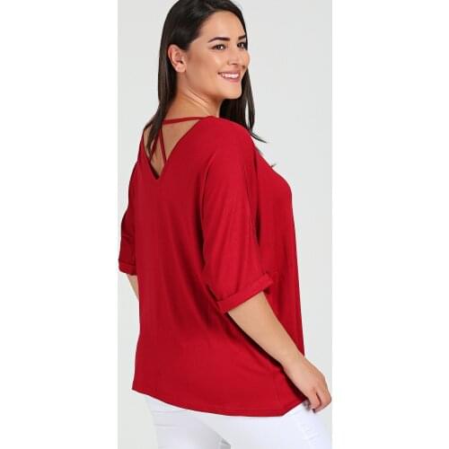 New Season Fashion Plus Size Back Stripe Short Slevee Blouse Natural Viscose Soft Elastic Fabric