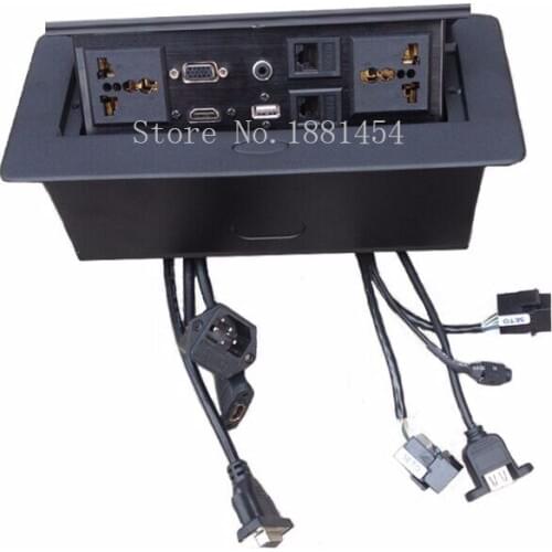 Bulk 3PIN POWER 1VGA 1 HDMI 1 USB 1 DOUBLE AUDIO 2 DATA POPUP SOCKET Thick edge right angle/Thin edge fillet free shipping