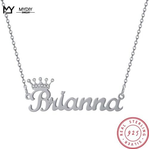 925 Sterling Silver Diamond Kalaunu Retro Trend Custom Name Personalized Gift Girlfriend Necklace Shiny Full Zircon Jewelry