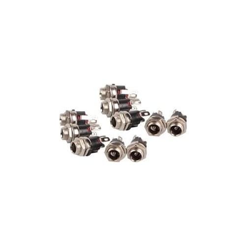 DC 5.5mm X 2.1mm Panel Mount Female DC Power Supply Adapter Metal Jack Sockets Connector R Connector Wholesale 10pcs/lot